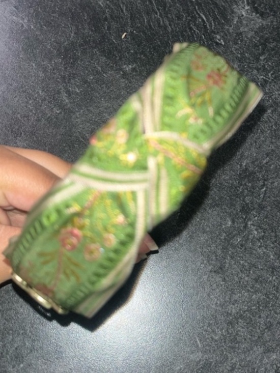 Green Embroidery Headband with Gold Accents main image 2